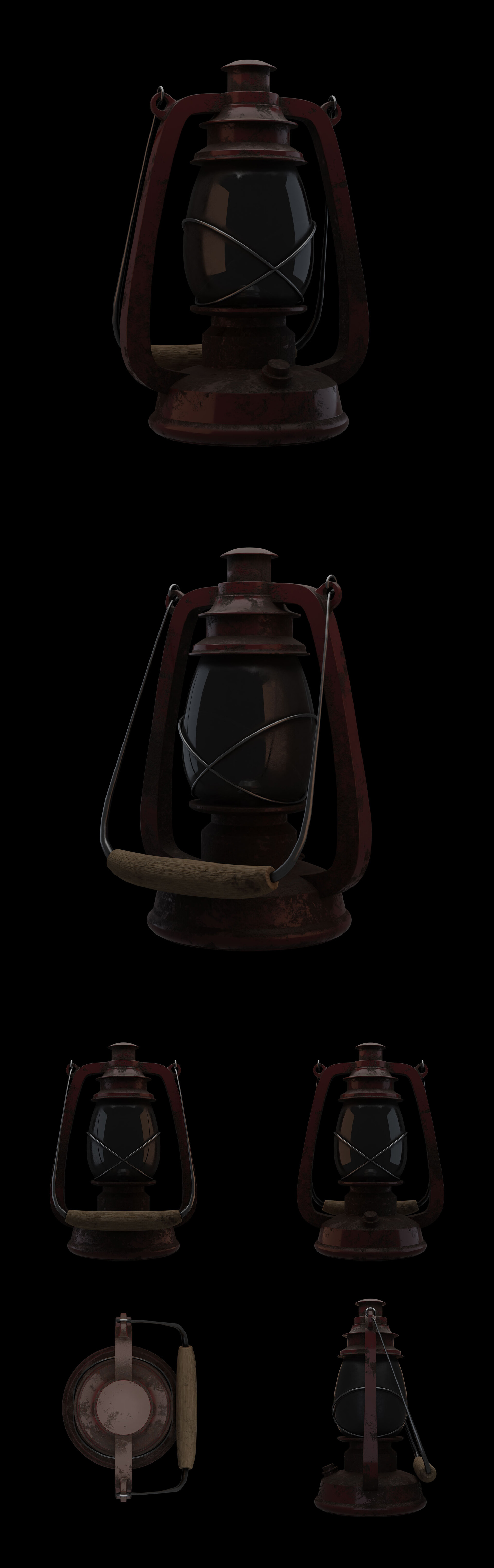 Antique Metal Lantern Render