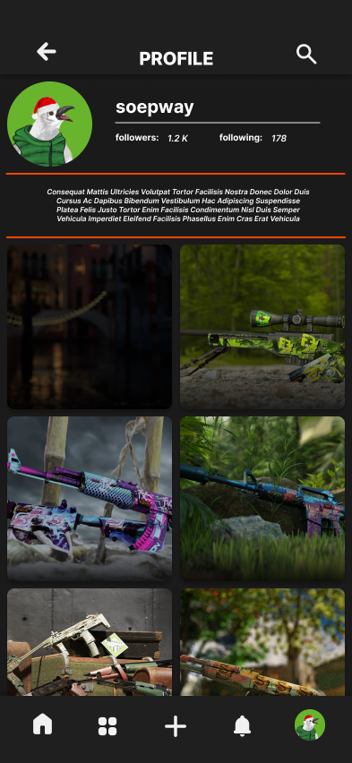 UX app — Profile grid